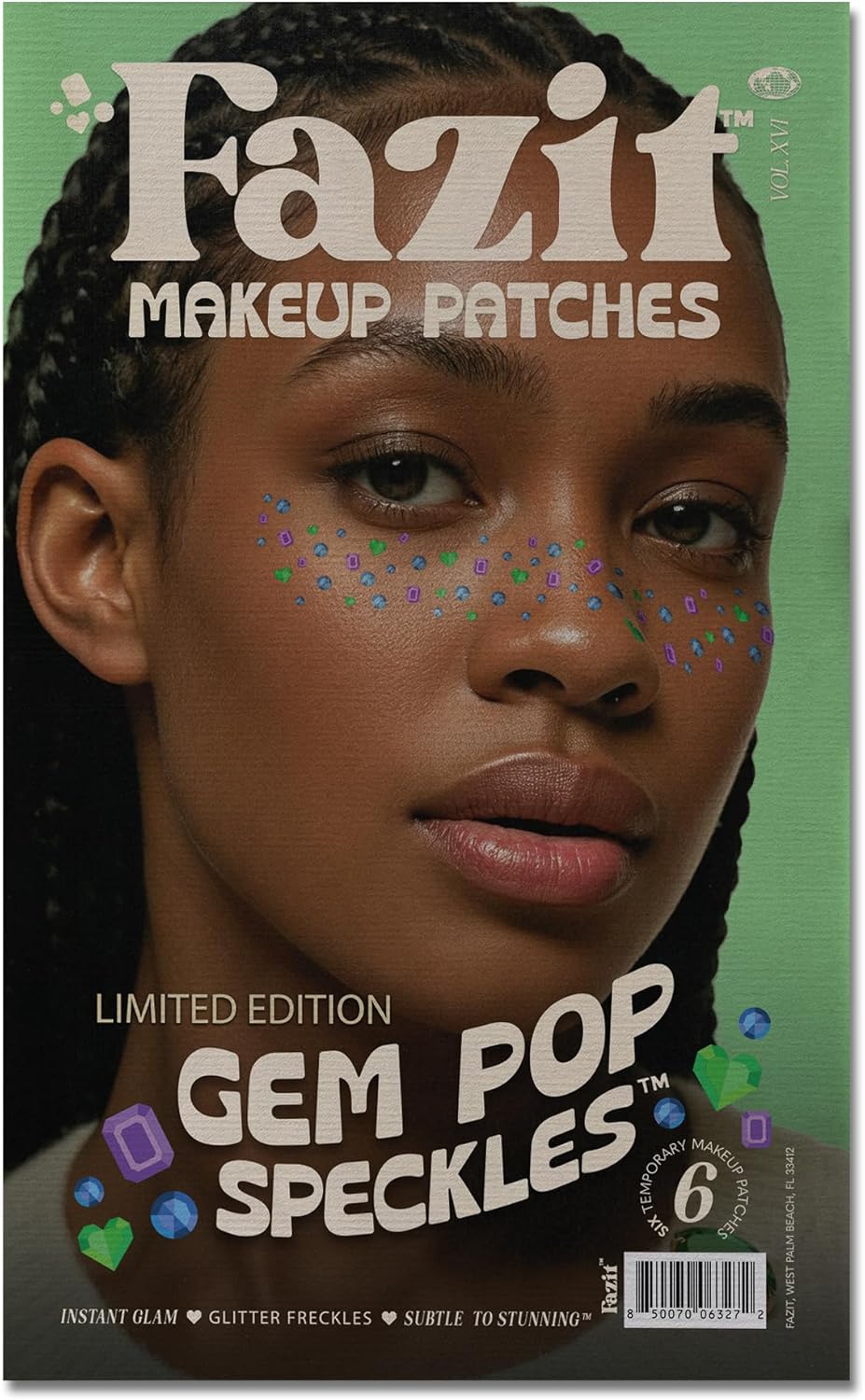 Fazit Makeup Patches - Gem Speckles - Glow Up Make-Up Patches - Cute Glitter Makeup Accessories for Women - Cosmetic Glitter for Face