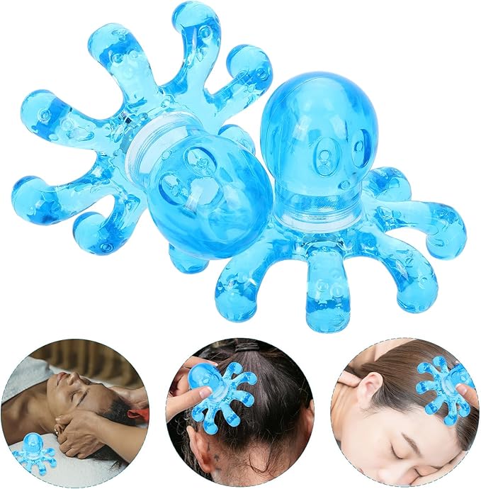 2 Pcs Portable Massager Manual Scalp Massagers Handheld Massager Octopus Handheld Massage Body Tool Octopus Head Massage Massagers for Neck Head Massager Hair Ball Head Elder