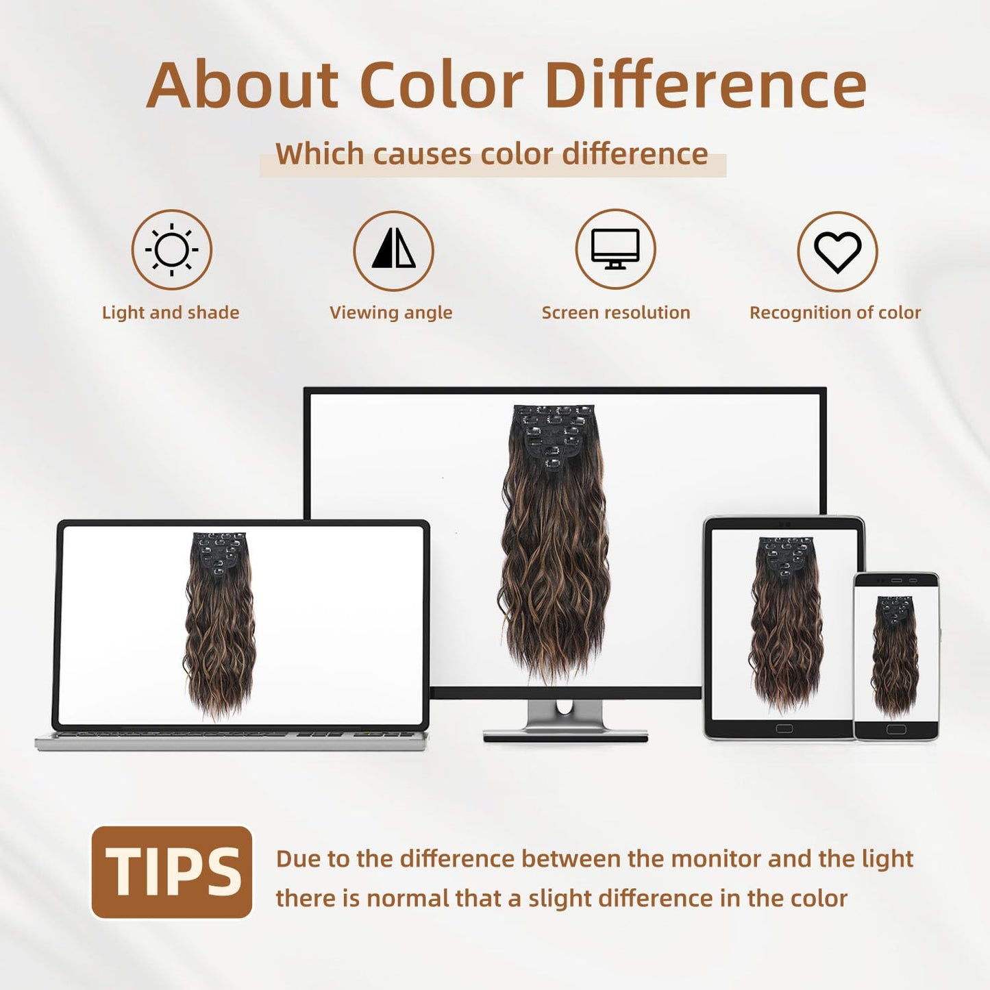 Clip in Hair Extensions, 6 PCS Natural & Soft Hair & Blends Well Hair Extensions, Dark Brown Long Wavy Hairpieces(24inch, 6pcs, Black with Brown Highlights)