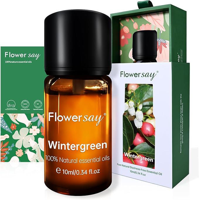 Wintergreen Essential Oil 0.34Oz - 100% Pure Natural MAX Undiluted Premium Therapeutic Grade Essential Oils for Diffuser/Skin Care/Massage/Hair/Toenails