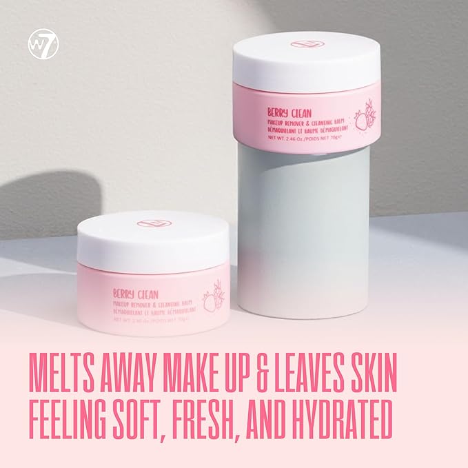 W7 Berry Clean Cleansing Balm & Hydrating Foam Cleanser Set – Gently Removes Makeup, Dirt & Impurities – Infused with Fruit Extracts & Vitamin E to Help Nourish, Soothe, and Protect the Skin