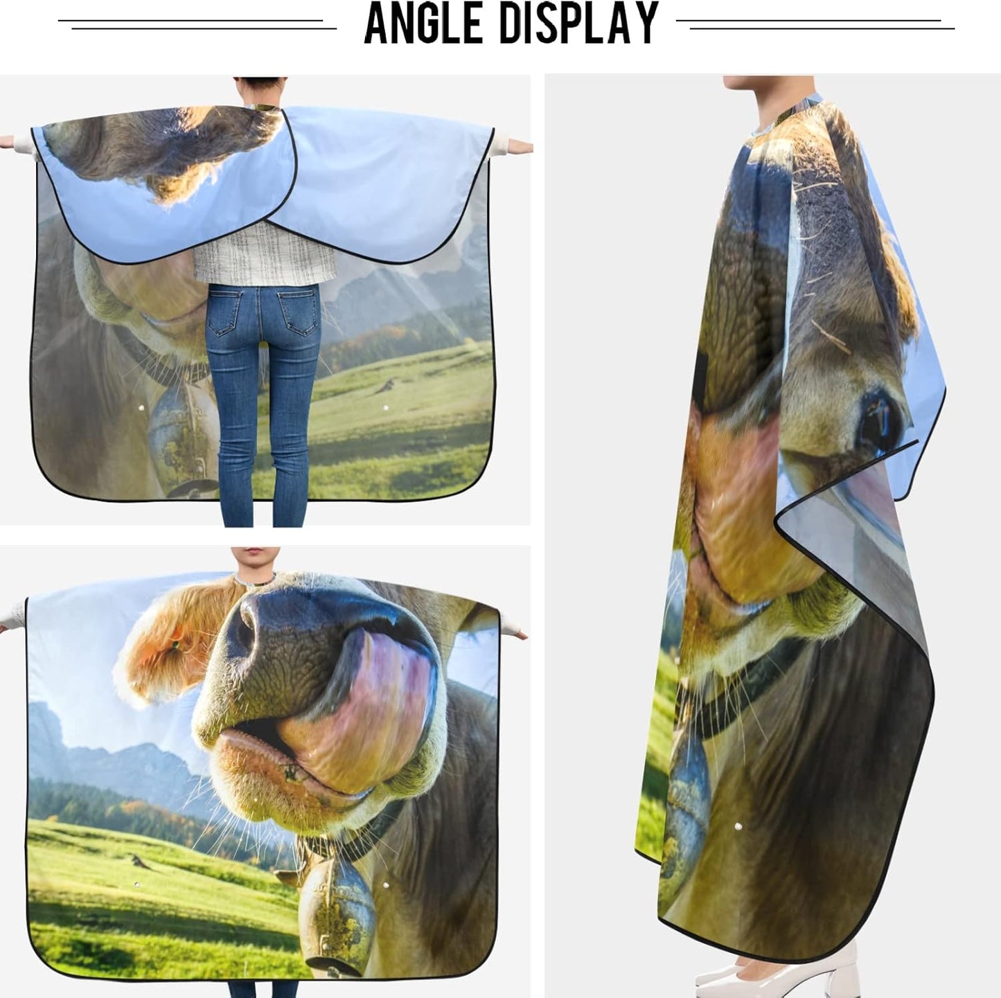 visesunny Professional Barber Cape Polyester Hair Cutting Clippings Catcher Grooming Cape Apron for Shaving Trimming For Men