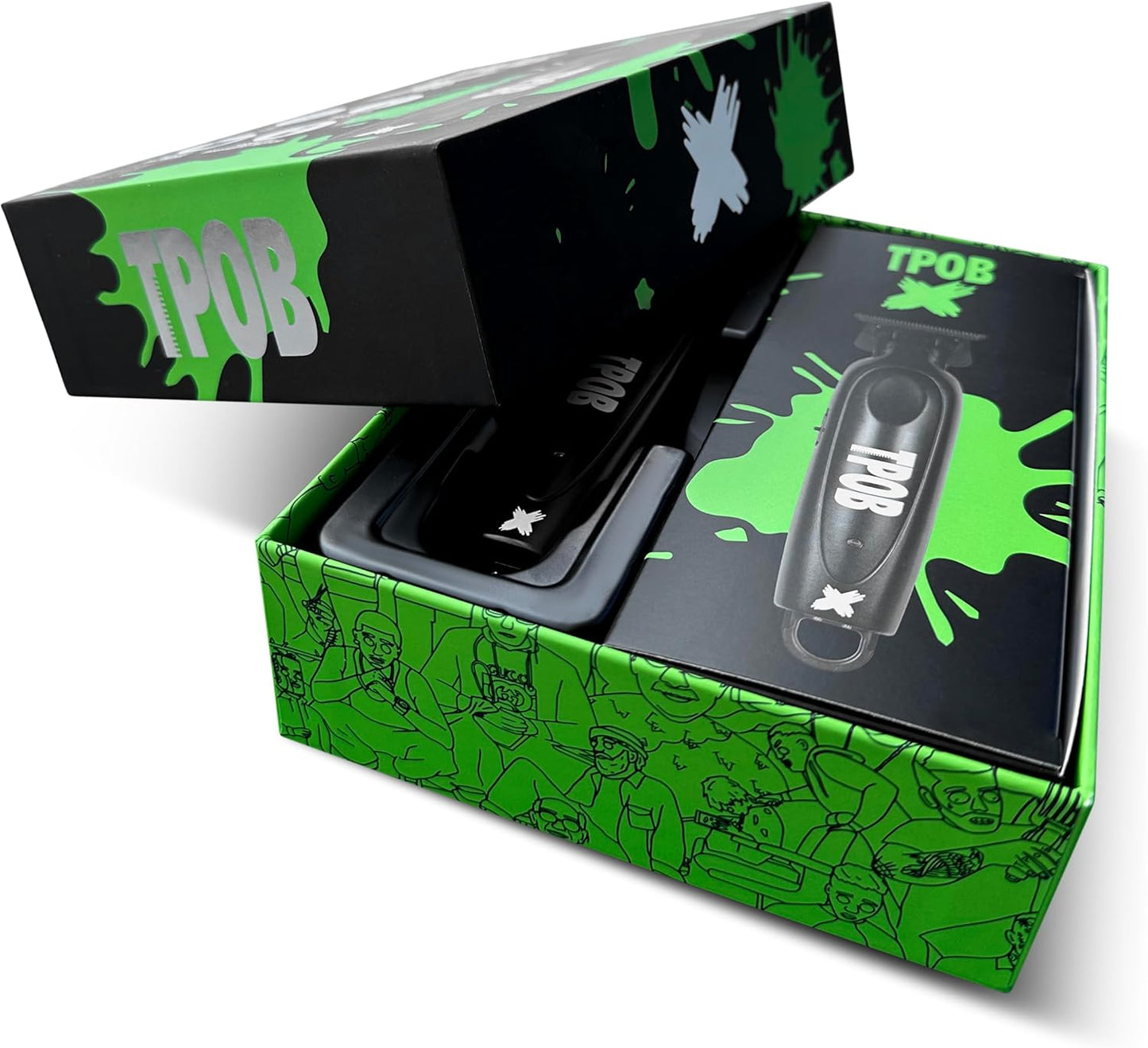 TPOB X Digital Brushless 7200rpm Professional Hair Trimmer Hair Clippers for Men, Psycho Zero Gapped T-Blade Trimmer Cordless Rechargeable Edgers Clippers