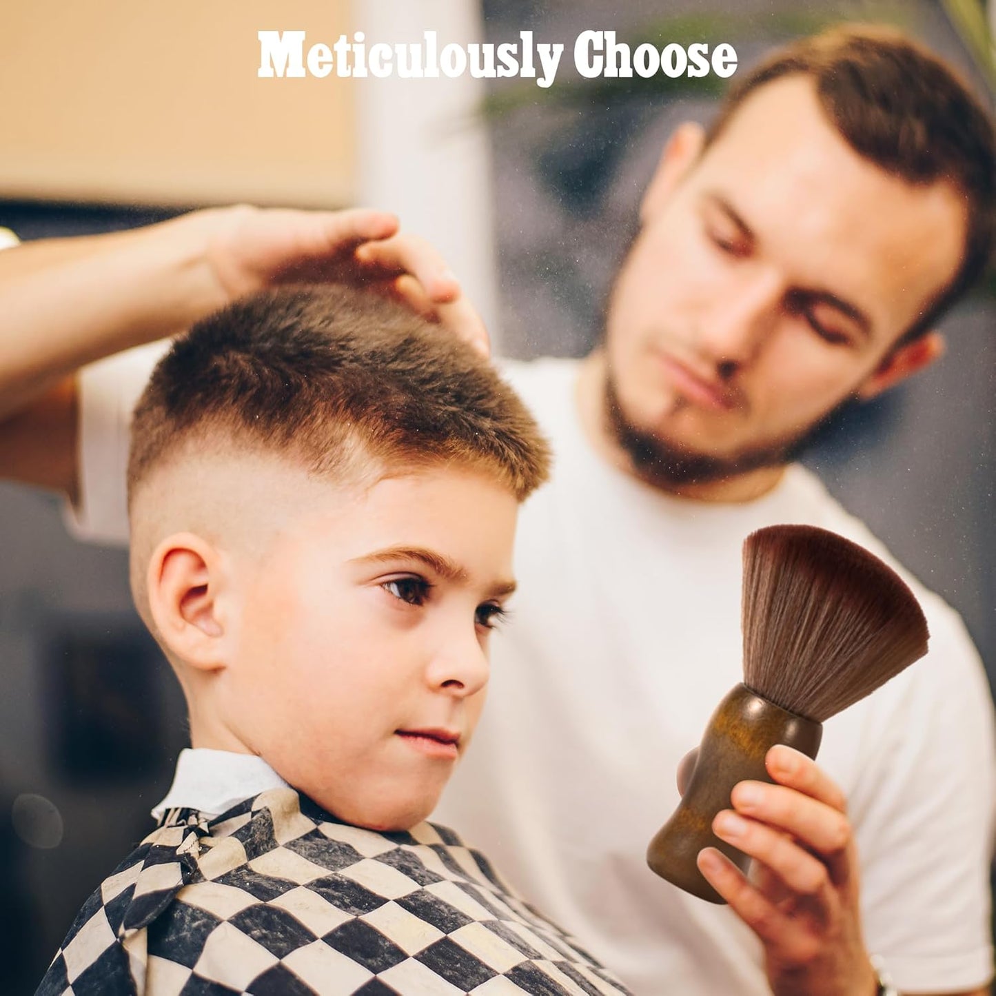 SALONSILK Barber Neck Duster Shaving Brush Set, 5 in 1 Professional Barber Accessories Cleaning Supplies, Hair Cutting Cleaning Hairbrush Styling Tool