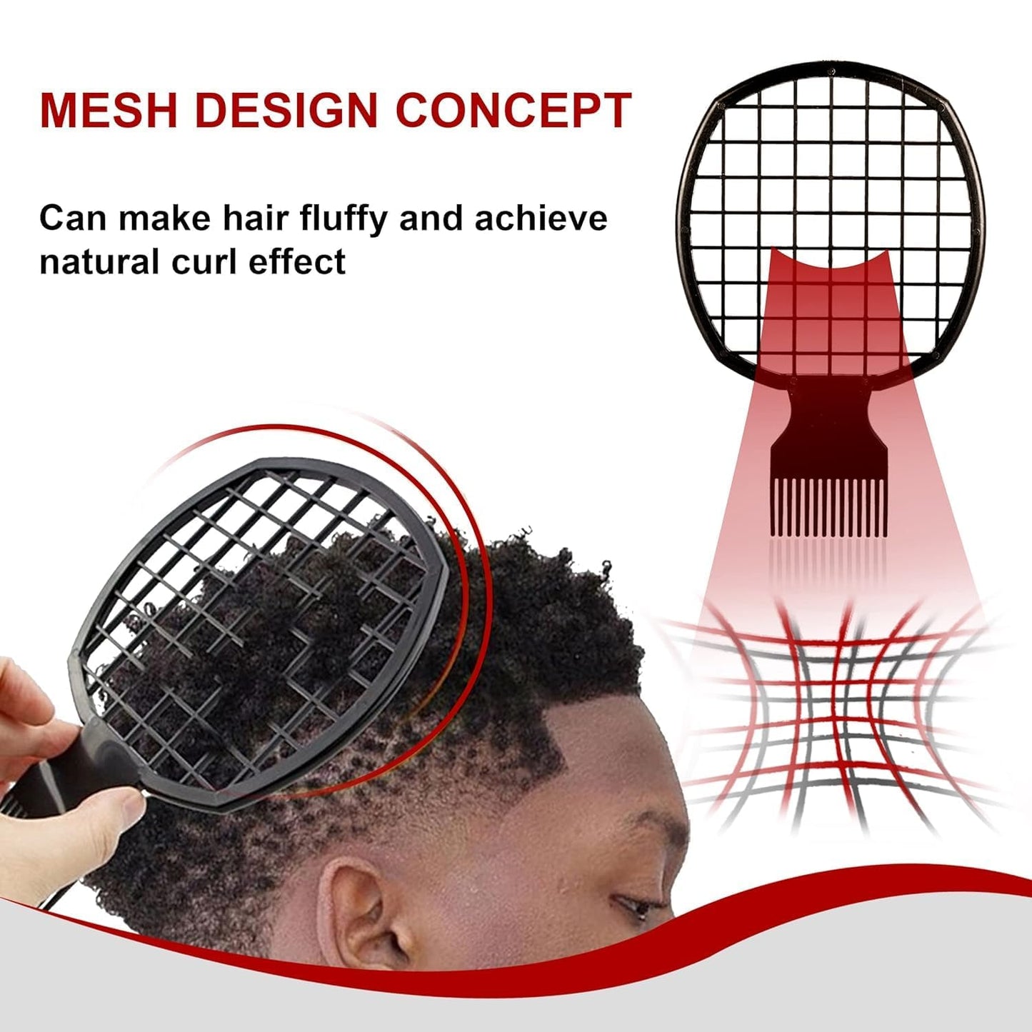 2 Pcs Afro Twist Set: Upgrade Hair Sponge and Comb for Men/Women Curls, Barber & Personal Styling
