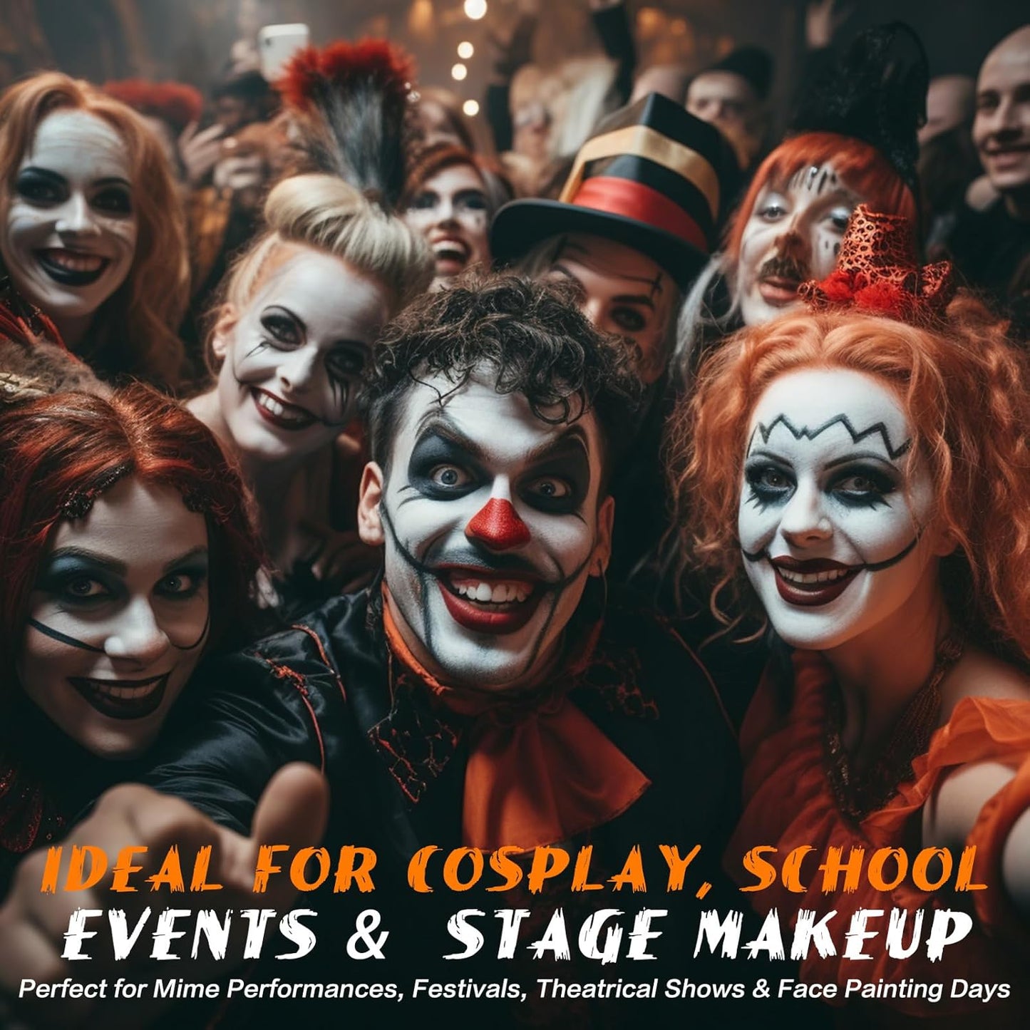 BOBISUKA Black Face & Body Paint Stick Washable Water-Based Face Paint Makeup Stick for Halloween Skeleton, Skull, Clown, Joker, Cosplay, SFX, Sports Eye Black & Costume Party