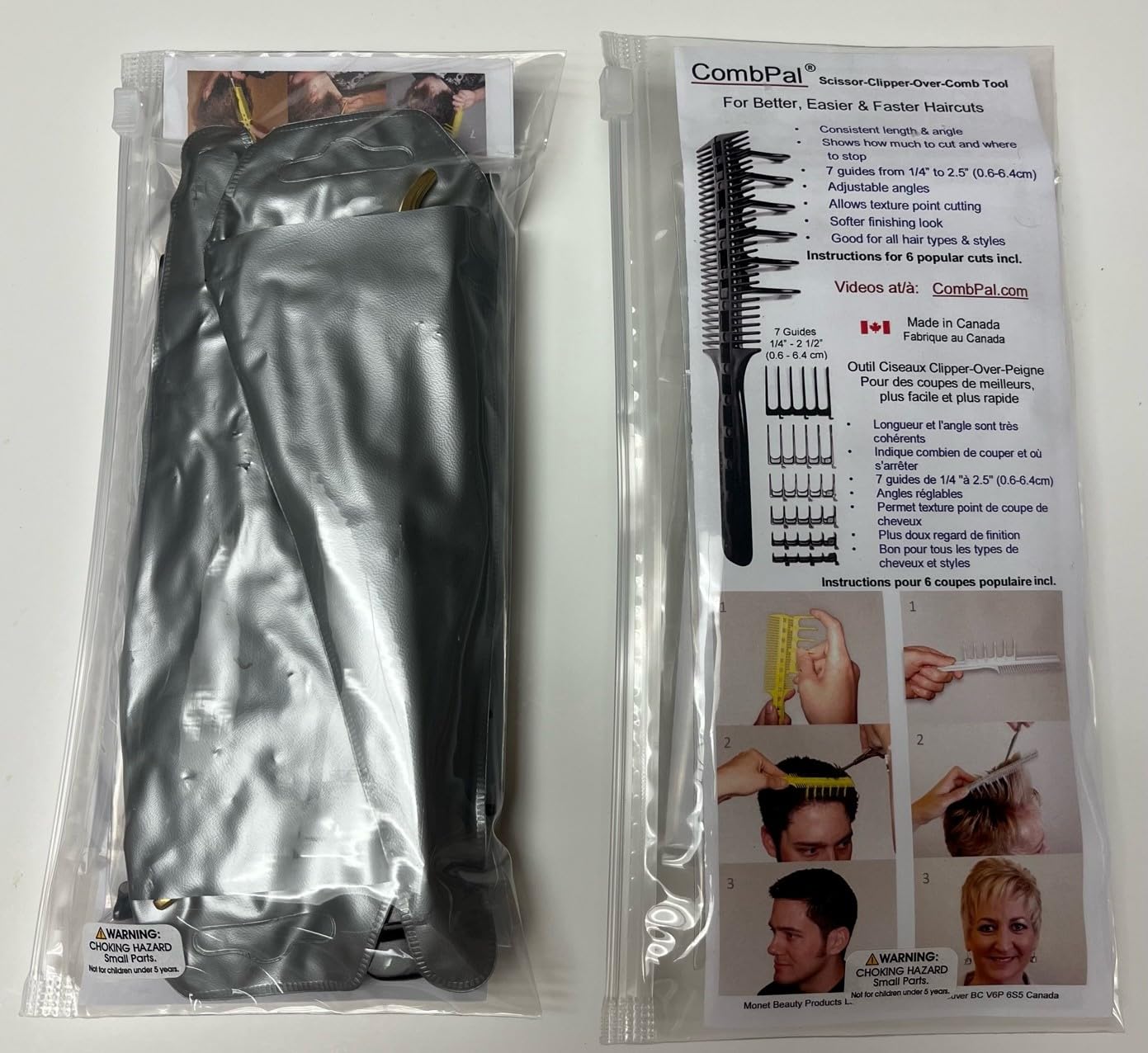 Scissor Clipper Over Comb Hair Cutting Tool - Barber Hair Cutting kit - DIY Home Hair Cutting Guide Comb Set (Jumbo Value-Pack, Black)