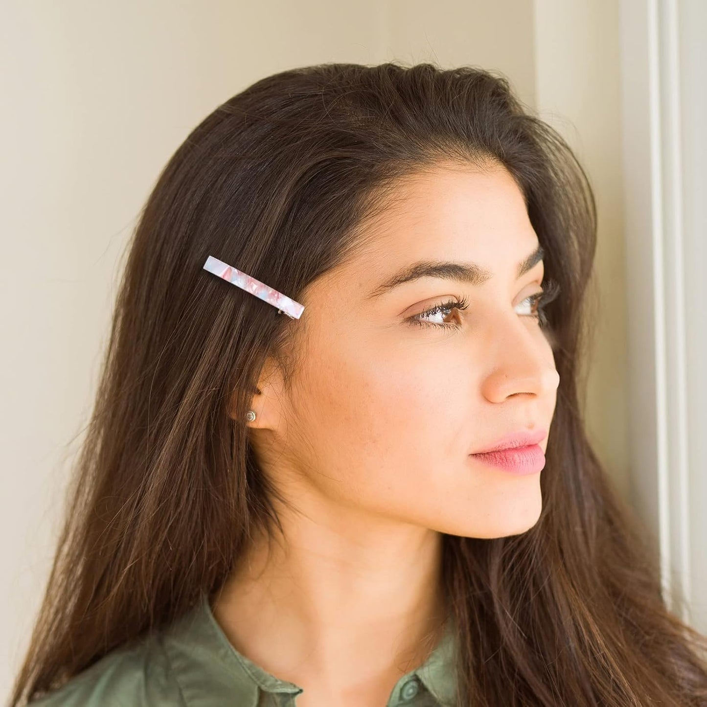 Cobahom 12 Pack Thick Hair Duckbill Metal Duck Teeth Hair Clips for Women - Chic Tortoise Shell Hair Pins in Red, White, Blue, and Pink (2.36 Inch)