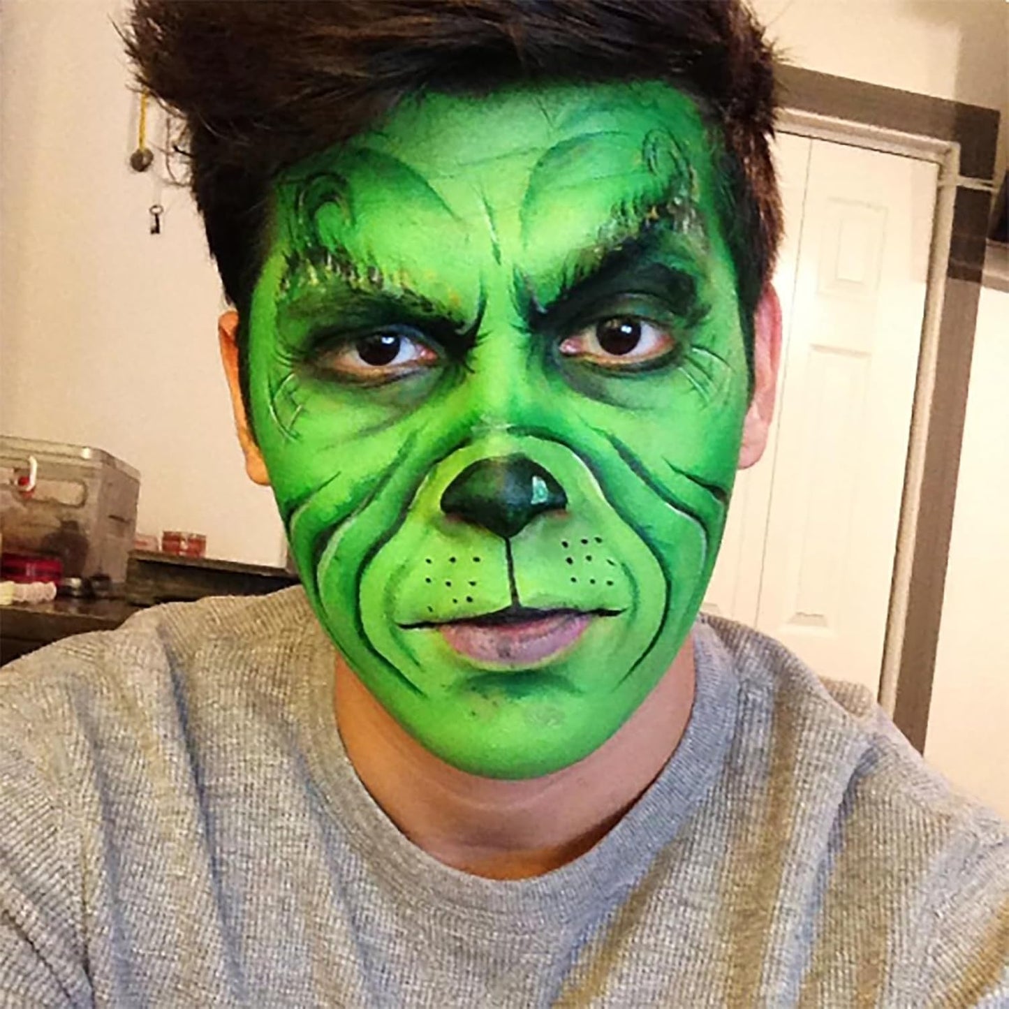 Mysense Light Green Face Body Hair Paint Stick,Cream Body Paint for Halloween Elphaba Witch Gamora Costume Makeup,Water Based Washable Temporary Hair Color,St Patricks Day Outfit Accessories,0.5oz