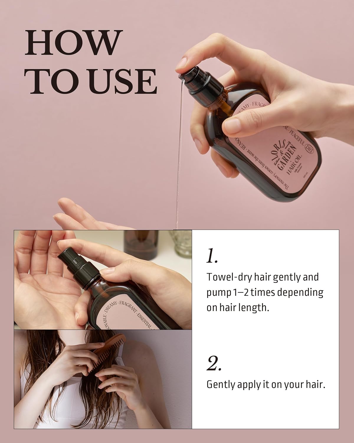 Milk Protein Intensive Perfume Hair Oil - Korean Anti Frizz Nourishing & Smoothing Hair Serum - Refreshing & Sweet Floral Scent - with 10,000ppm Argan Oil & 6 Plant-Based Oils, 3.38 fl.oz.