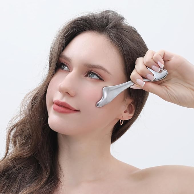 Stainless Steel Cryo Gua Sha and Dolphin Facial Roller