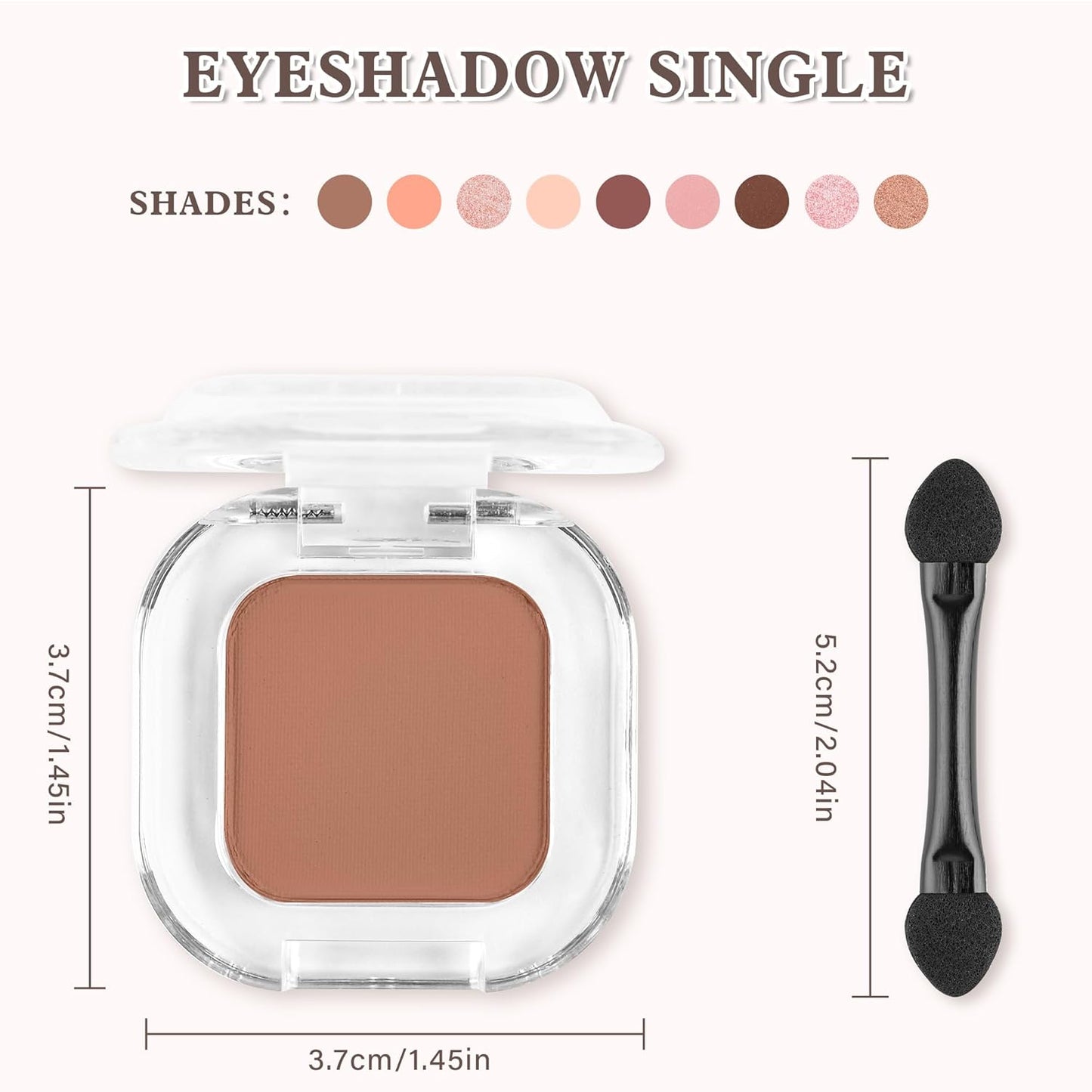 Brown Matte Single Eyeshadow Makeup Powder Palette,High Pigment Blendable Formula Eye Make-up for Women,Neutral Eye Shadow,sombras para ojos,Longwear Waterproof,Vegan & Cruelty-Free,Eyeshadow Gift