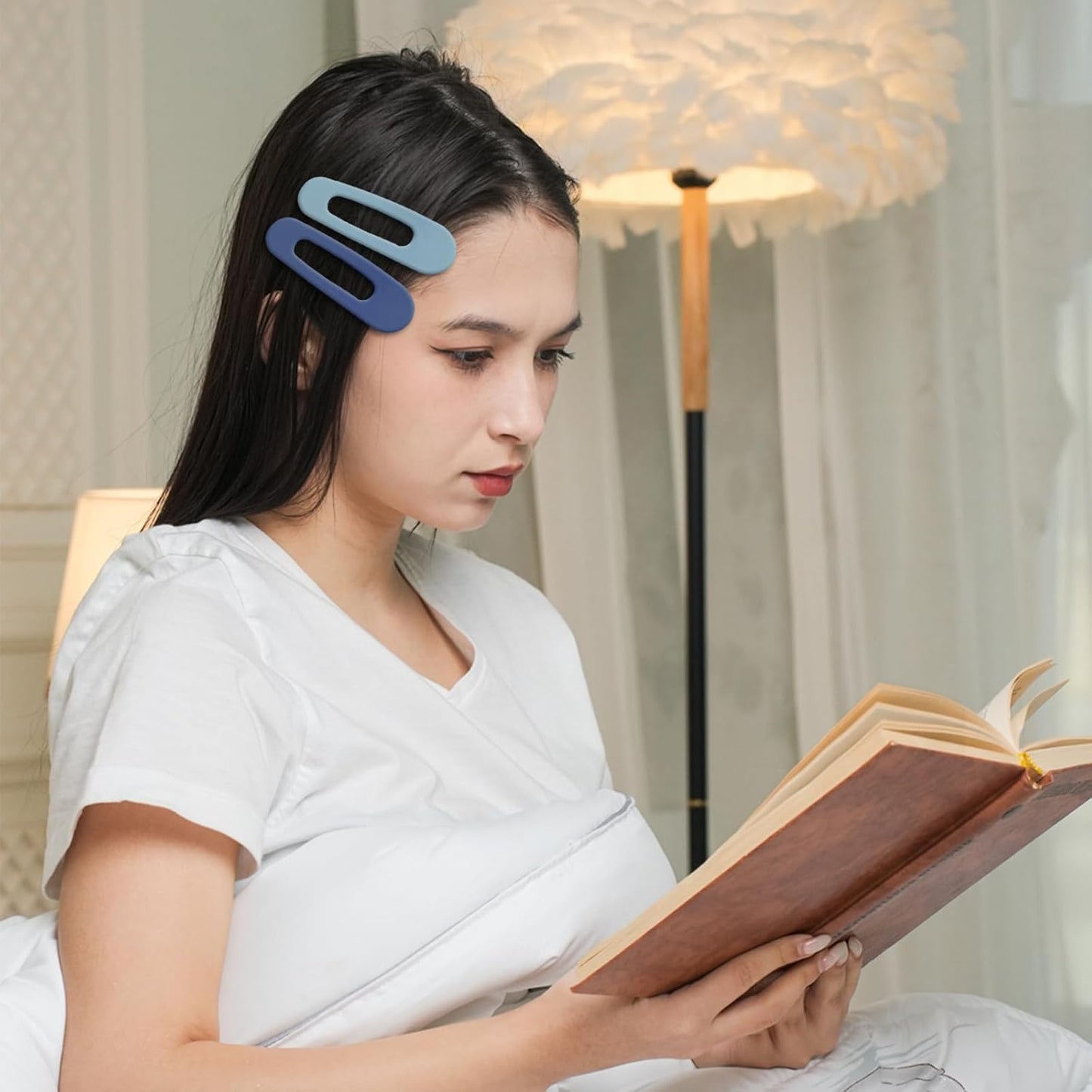 8 PCS Flat Hair Clips for Women French Large Flat Claw Clip for Thick Thin Hair (Color)