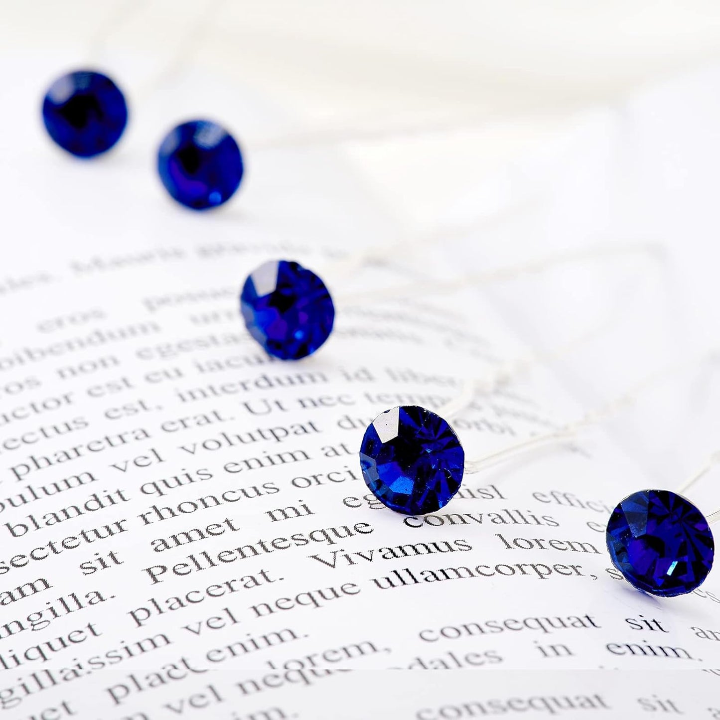 20 Pack (Navy) Rhinestone Hair Pins Crystal Hair Clips for Bridal Wedding Women Hair Jewelry Accessories, with Clear Container