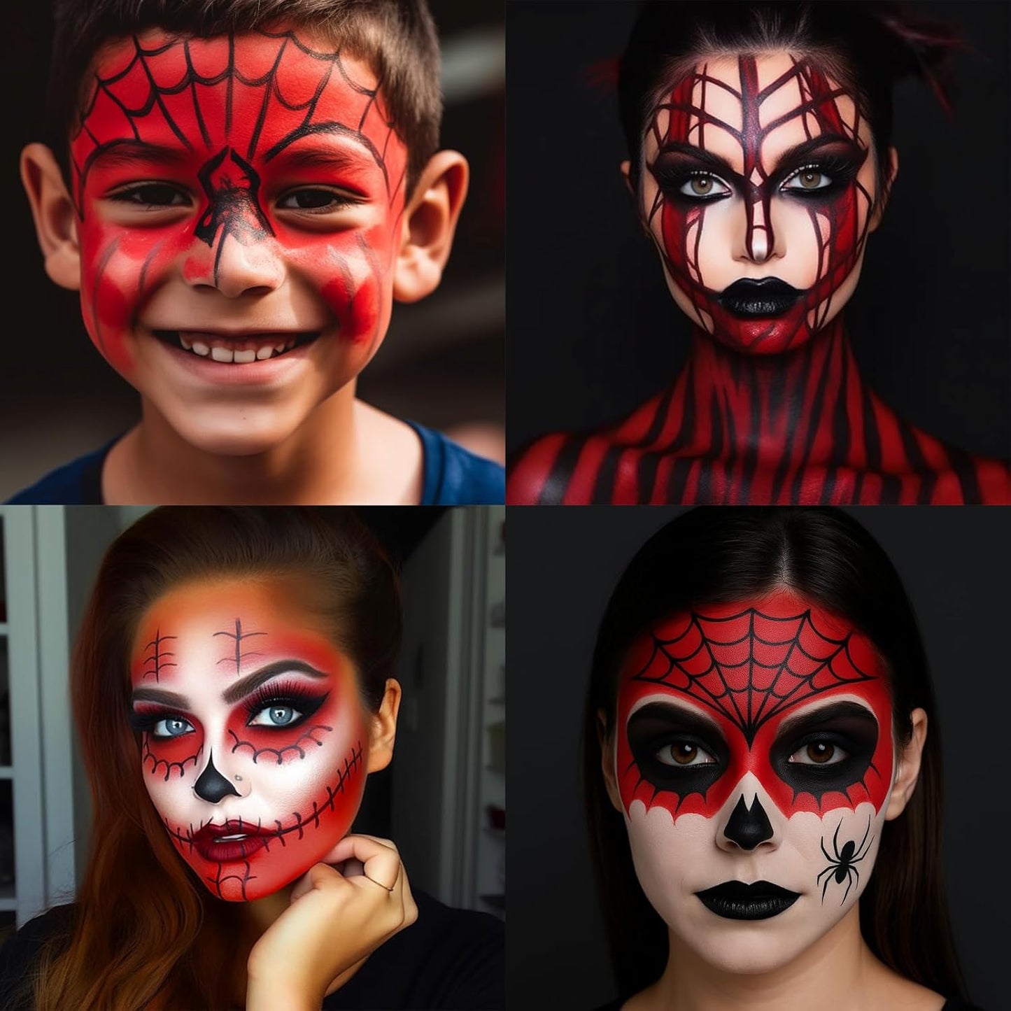 BOBISUKA Red Body Face Paint Stick, Sweatproof Eye Black Stick for Baseball Football Softball Sports - Full Coverage Face Painting for Devil, Vampire, Wound Joker Halloween Looks