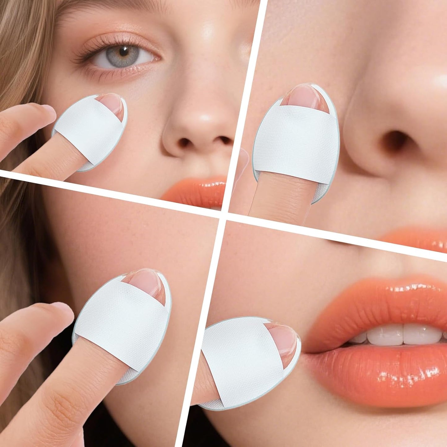 30 Pcs Mini Powder Puff & mini makeup sponge Set,with Storage Box - setting powder puff, Dual-Use (Dry/Wet) for Foundation, Concealer & Eyeshadow - Soft.Finger powder puff&makeup puff, Makeup Sponge