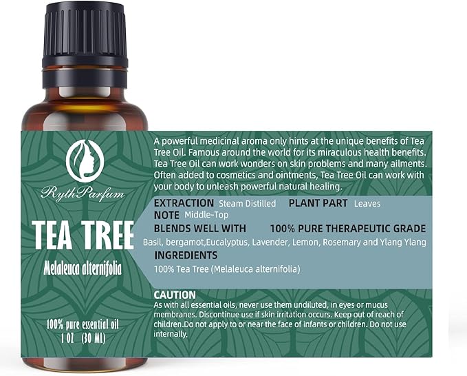 Pure Tea Tree Oil 30ML with ๐๐ซ๐๐๐ฎ๐๐ญ๐๐ ๐๐ฒ๐ ๐๐ซ๐จ๐ฉ๐ฉ๐๐ซ - Therapeutic Grade for Skin, Hair, Face,Toenails | 100% Natural Melaleuca Tea Tree Essential Oil for Face,Piercings, Scalp