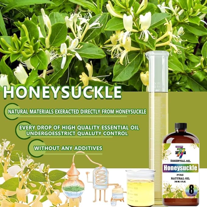Honeysuckle Essential Oil (8 oz/240 ml) - Honeysuckle Oils Used in diffusers, humidifiers, Home Baths, Cleaning Products, Yoga, DIY Soaps and DIY Scented Candles
