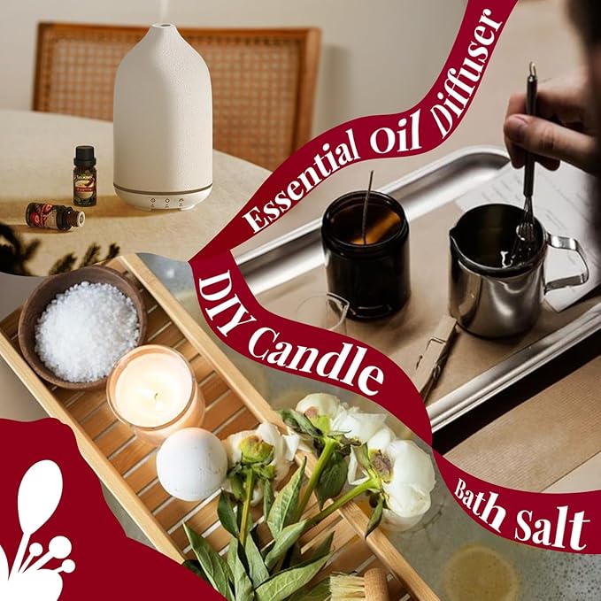 SALKING Christmas Fragrance Oils, Premium Essential Oil for Diffuser, Scented Oil Gift Set for Soap Candle Making - Christmas Wreath, Apple Cinnamon, Gingerbread, Candy Cane, Christmas Pudding, Eggnog