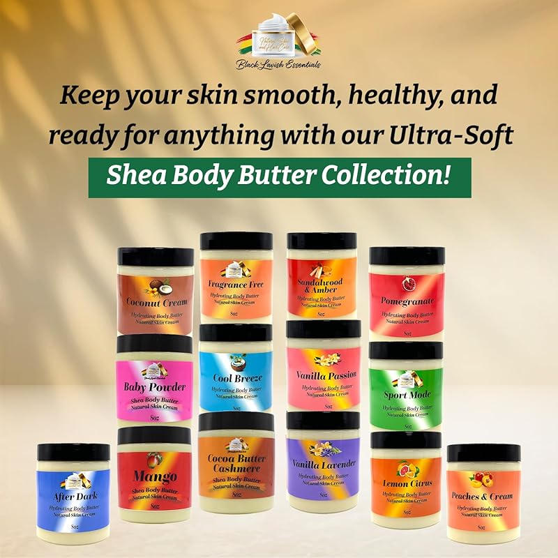 Ultra-Soft Shea Body Butter, Dry Skin Cream for Radiant Moisturized Skin, Natural Hydrating Body Lotion with Aloe Vera, Argan Oil, Rosehip Oil, (Cool Breeze, 8oz)