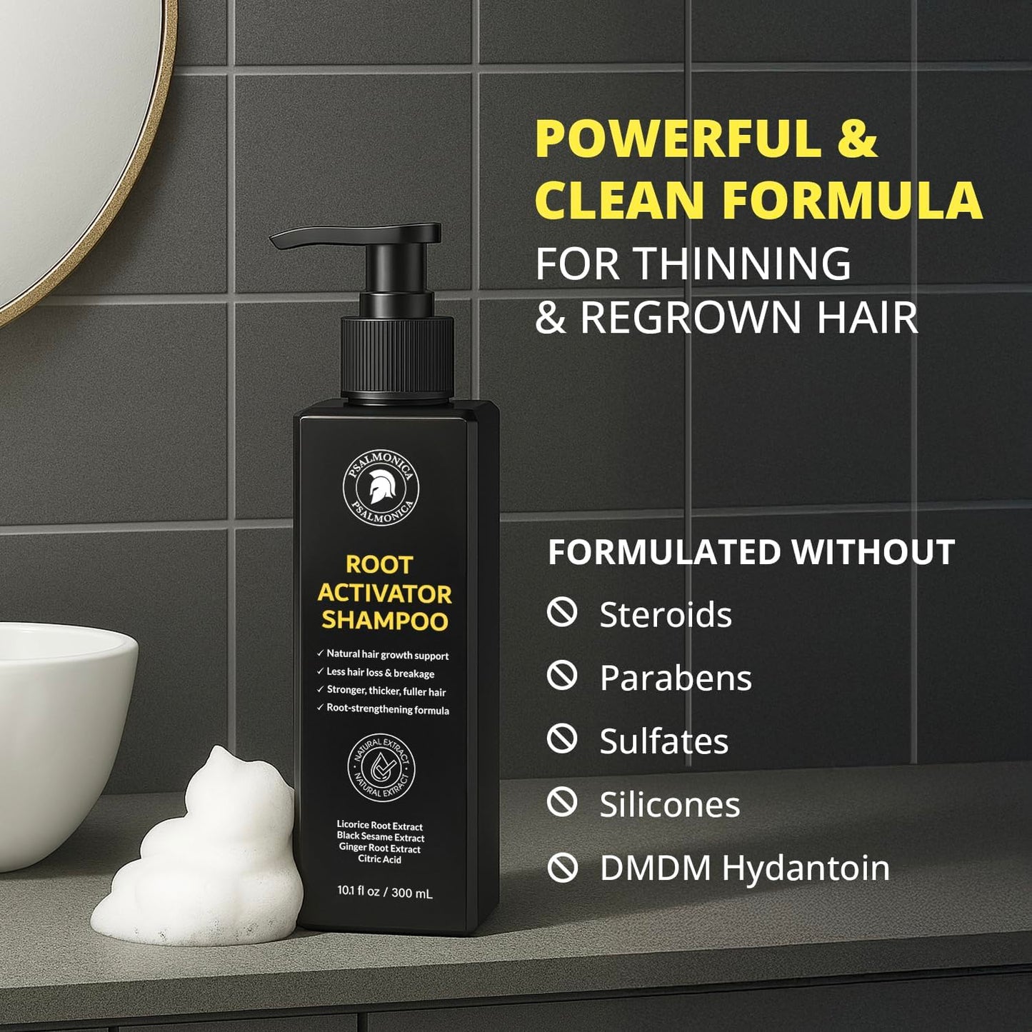 Root Activator Shampoo for Men - Hair Growth Shampoo for Hair Loss and Thinning Hair - Hair Loss RegrowthTreatments for Women Men (10.1 Fl Oz (Pack of 1))