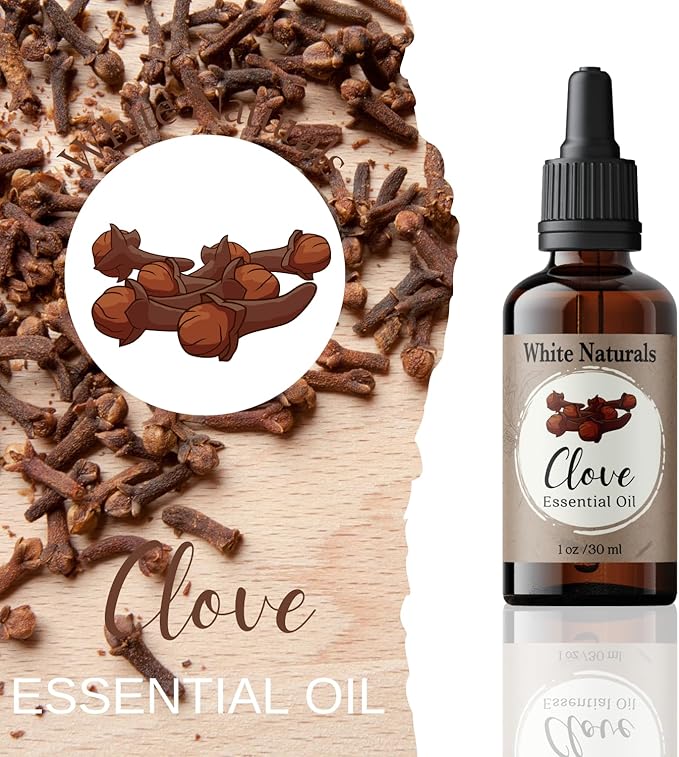 Organic Clove Essential Oil - 100% Pure & Natural, Therapeutic Grade, Undiluted, Premium Quality Aromatherapy Oil for Diffuser, Hair, Skin, Gums & Oral Discomfort and Teeth with Premium Glass Dropper