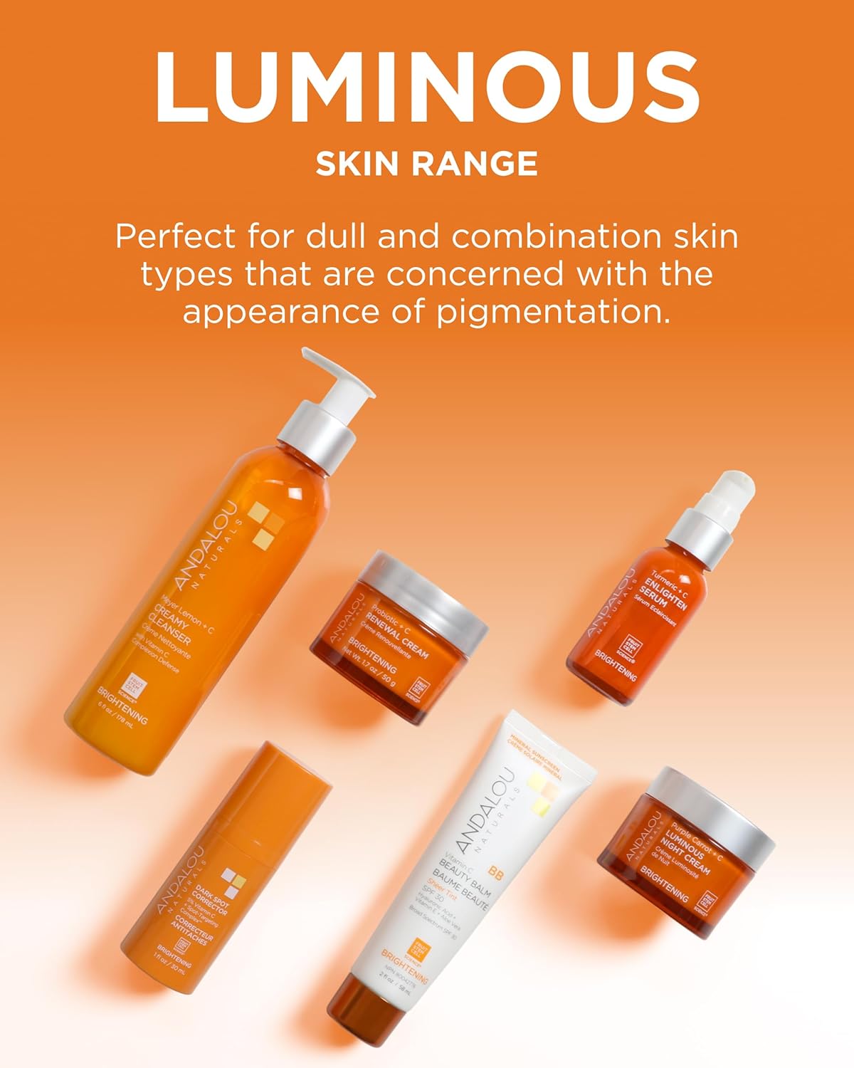 Andalou Naturals Turmeric + Vitamin C Enlighten Serum | Illuminating Face Treatment for Uneven Tone & Sun Damage | With Turmeric and Fruit Stem Cells | 1.1 fl oz