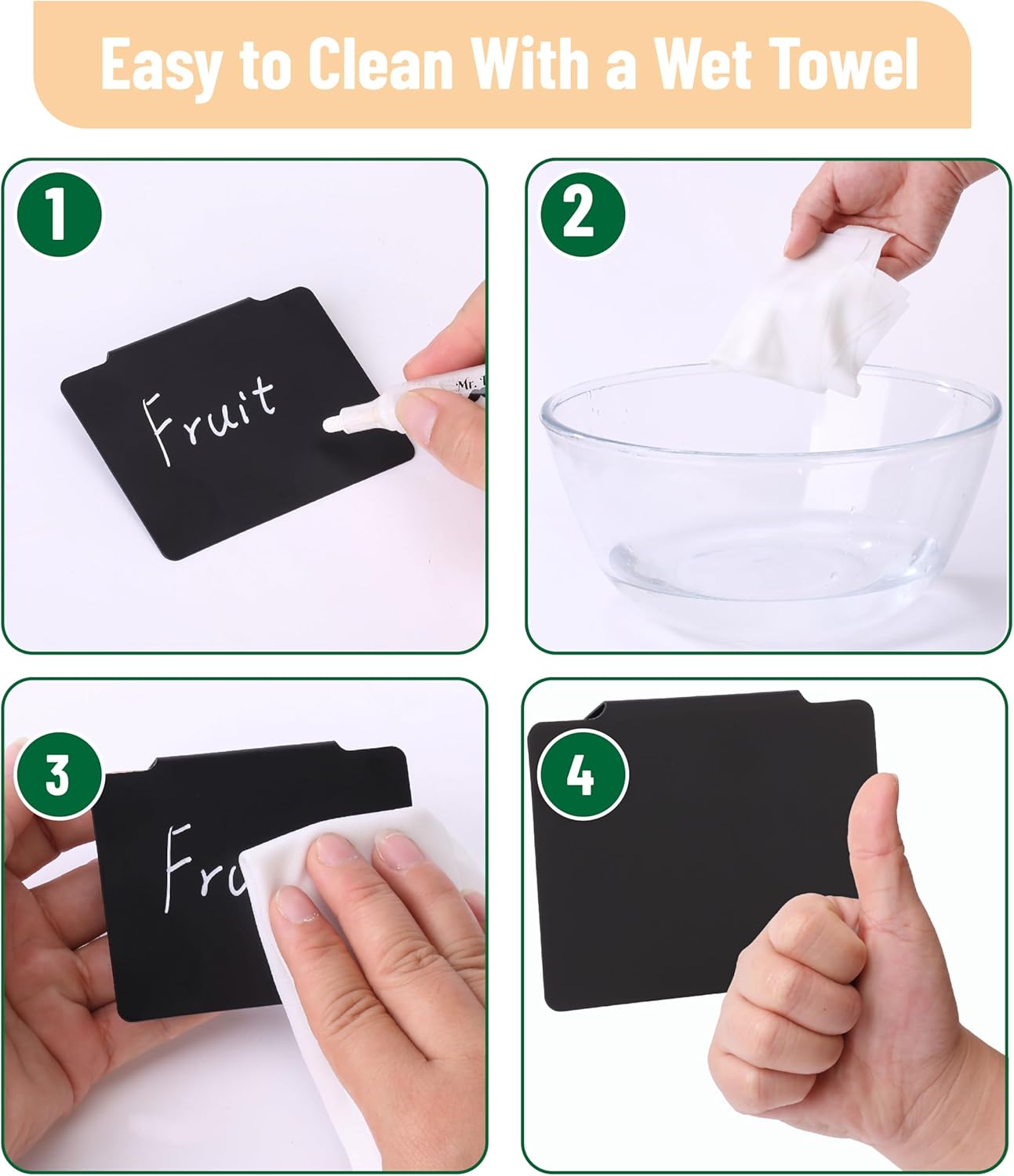 Mr. Pen- Basket Labels Clip On Set, 32 pcs, 30 Removable Bin Labels Clip On with 2 Chalk Markers