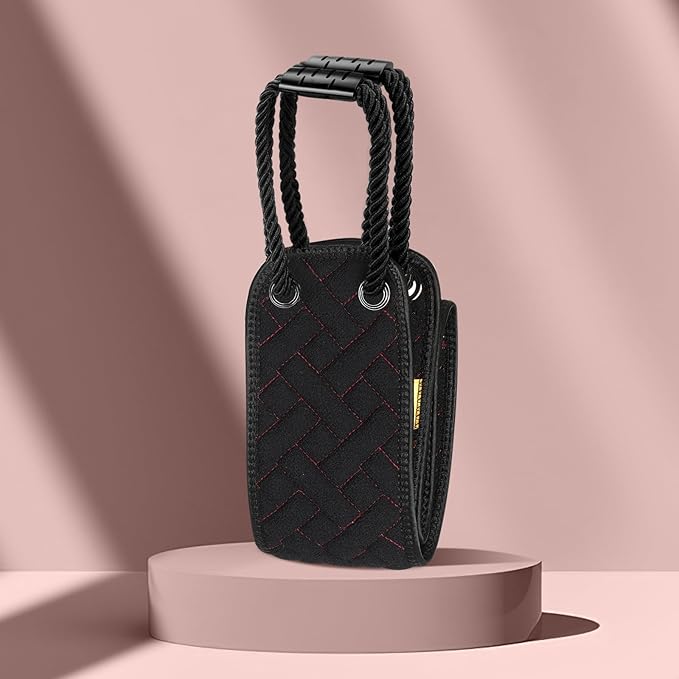 Exfoliating Back Scrubber with Upgraded Handles, 38.5 Inch Double-Sided Body Scrub Bath Exfoliator, Exfoliating Washcloth for Use in Shower, Back Washer to Deep Clean Your Skin for Men & Women (Black)