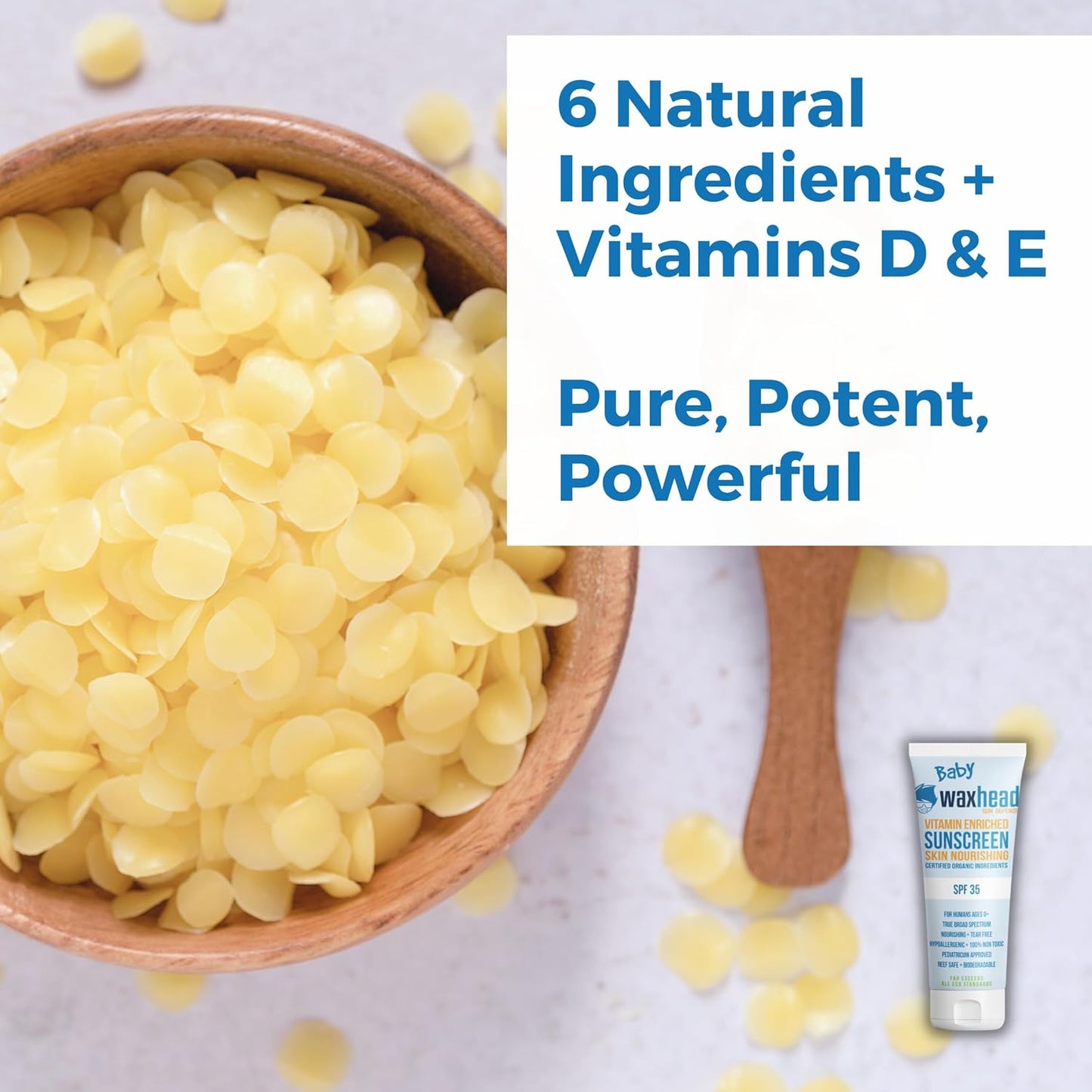 Waxhead Baby Sunscreen SPF 35 – Non-nano Zinc Oxide Mineral Lotion for 6-12 months Babies + 12-24 Toddlers | Natural Tear‑Free + Organic Hypoallergenic, Pediatrician‑Recommended Sunblock (4 oz)