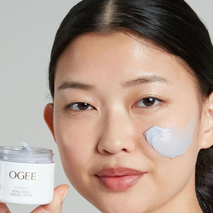 Indigo Dream Renewal Cream Face Moisturizer - Hydrating Face Cream with Hyaluronic Acid & Ceramides - Organic Ingredients, Cruelty-Free & Made in USA