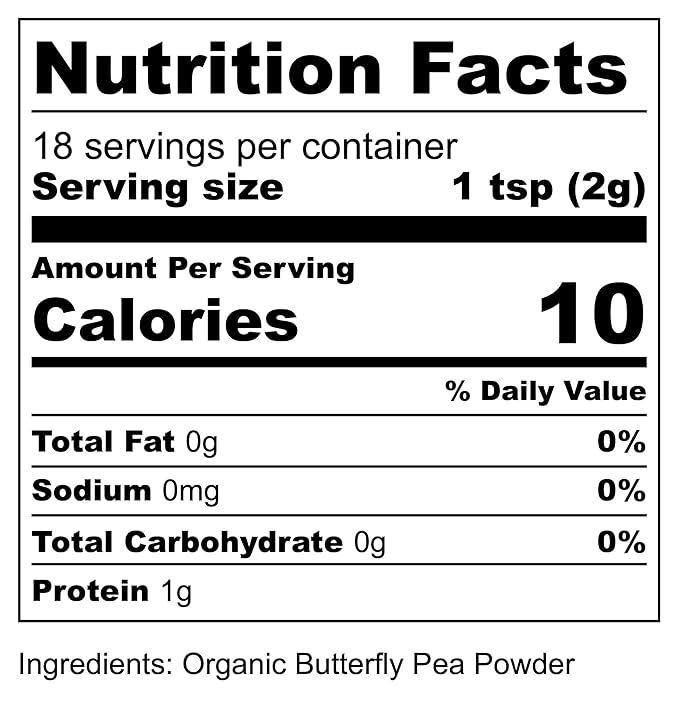 Eleven TLC, Blue Matcha Powder, 100% Organic Butterfly Pea Flower, Antioxidants, Wellness Support, Clitoria Ternatea, Caffeine -Free, GMO-Free, Smoothies, Cocktails, Mocktails, 18 Servings