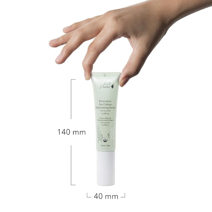100% PURE Restorative Sea Culture Replenishing Serum, Anti-Aging Serum, Hyaluronic Acid for Face, Hydrating Serum for Everyday Use - 1 Fl Oz