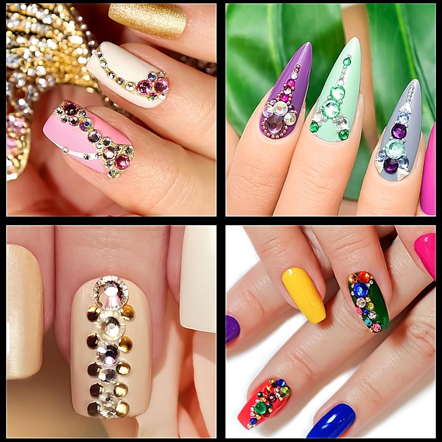 Self Adhesive Face Gems and Pearls for Makeup, Festival Jewels, Hair Gems, Rhinestone Stickers for Face, Eye, Makeup, Nail, Body, Crafts 3/4/5/6 mm 975Pcs (18.gem_Aurora)