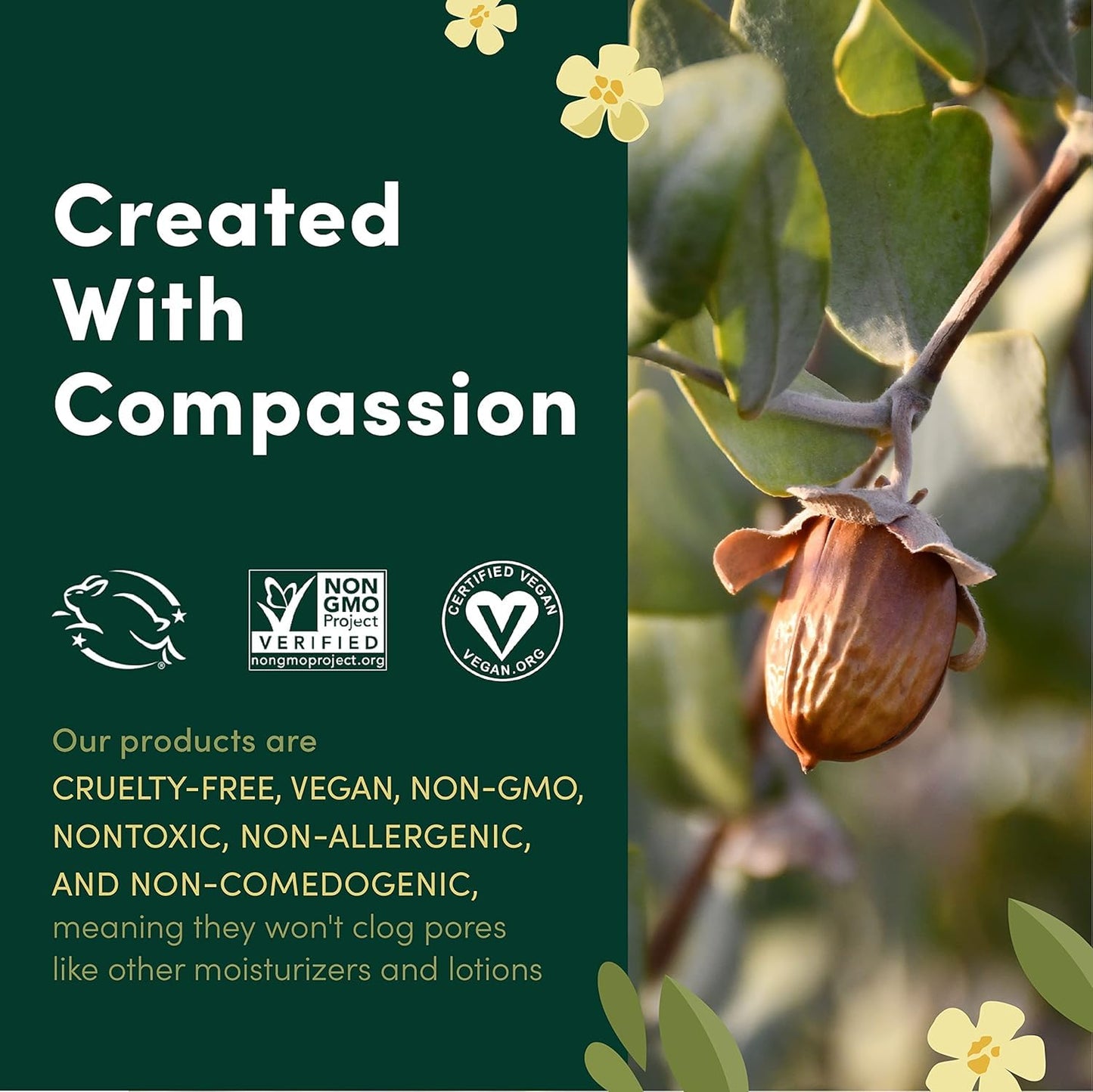 HobaCare Natural Jojoba Oil Bulk - 100% Pure Unrefined Carrier Oil for Skincare, Hair, Face, Beard, Scalp Massage, Bath - Hexane-Free, Long Shelf Life (64 oz Half Gallon)