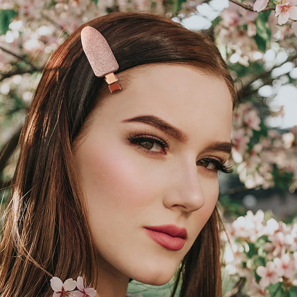 minihope 12 pieces No Bend Hair Clips, Curl Pin Clips, No Crease Hair Clips for Makeup Application,2022 style, non-slip.Hair won't get caught between plastic attached to metal. (Shiny)…