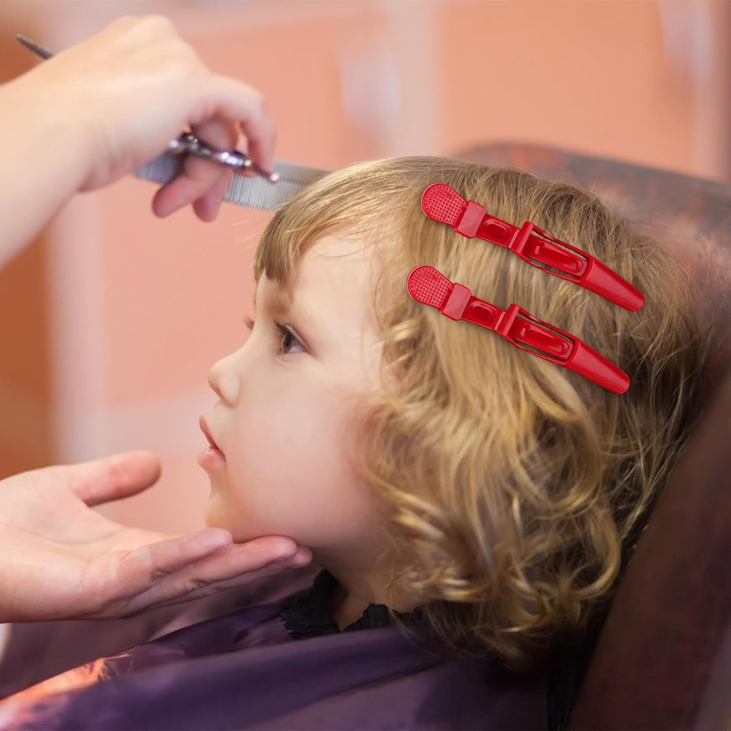 Ondder 14 Pcs Red Large Alligator Hair Clips for Styling Sectioning, Professional Strong Hold for Hair Coloring Cutting, 14 Count Hair Clips for Women Men Girls Teens