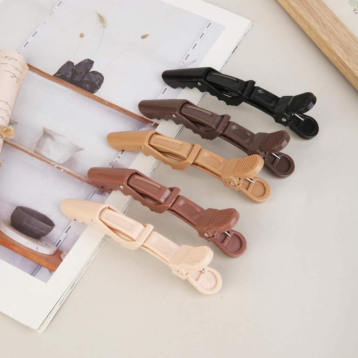 HH&LL Hair Clips for Women – Wide Teeth & Double-Hinged Design – Alligator Styling Sectioning Clips