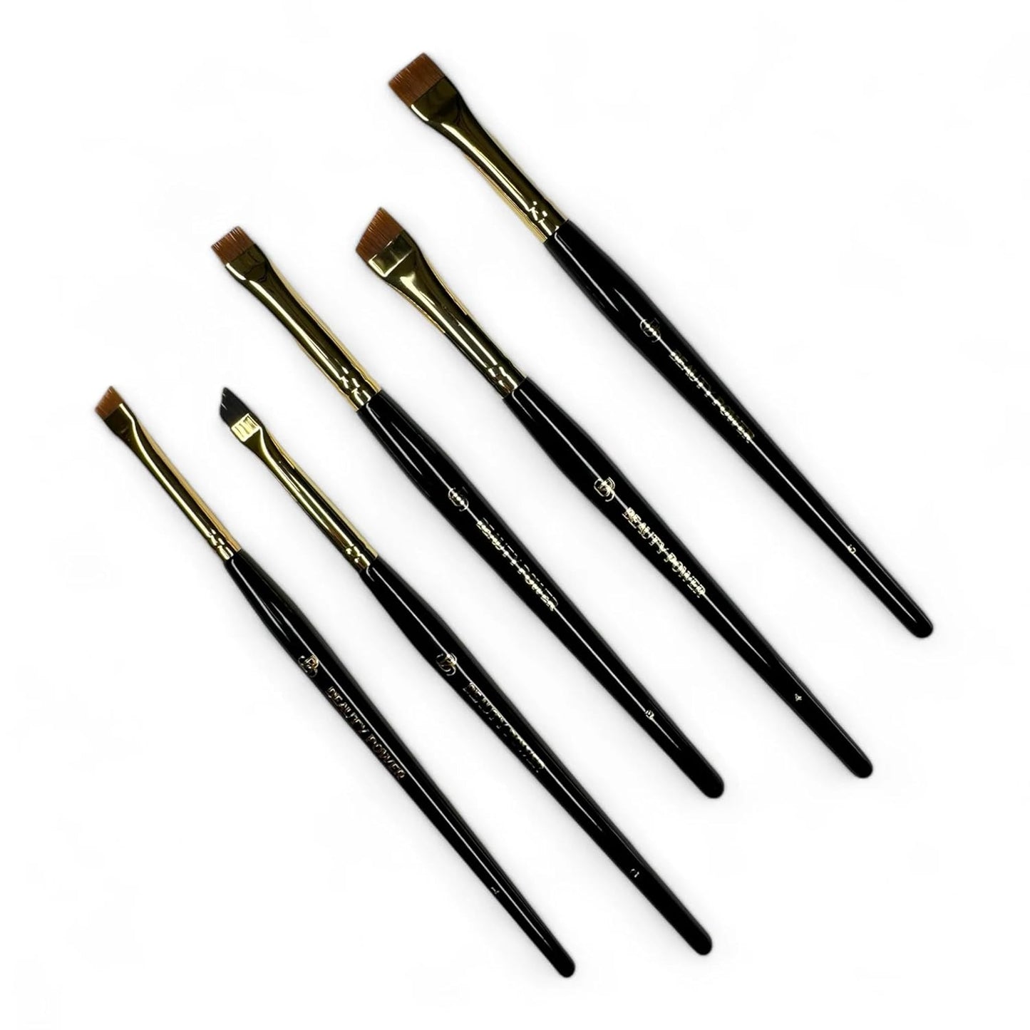 Eyebrow Brushes Set 5 in 1, Straight and Fine Angled Eyebrow Henna, Tint, Dye, Concealer Brush, Ultra Thin Slanted Angle for Drawing the Perfect Eyebrow Shape (Professional Brushes Set 5 in 1)