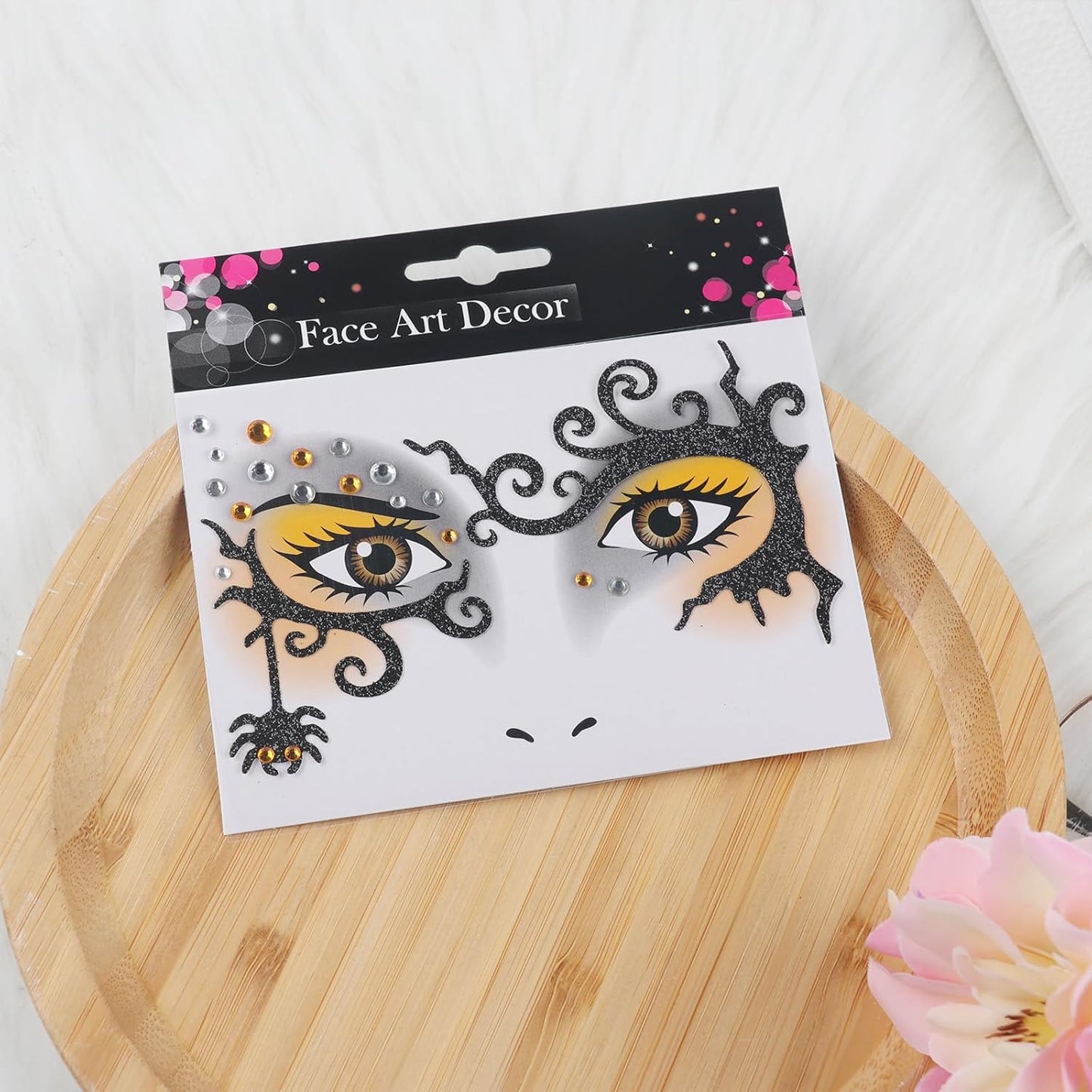 Halloween Face Tattoo Stickers Spider Animal Face Gems Stickers Decals Makeup Accessories