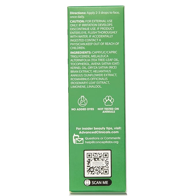 Advanced Clinicals Tea Tree Oil For Skin Facial Serum | Tea Tree Serum For Face With Vitamin E + Botanicals To Help Improve Appearance Of Large Pores & Skin Tone For Smoother Looking Skin, 2-Pack