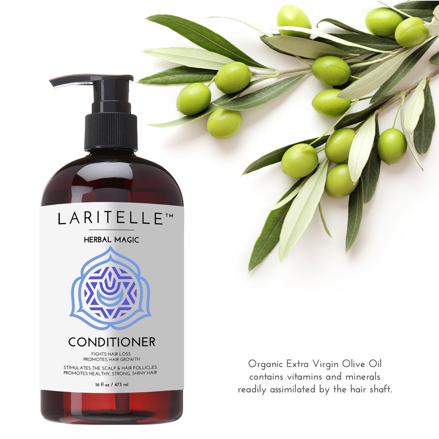 Laritelle Organic Unscented Conditioner Herbal Magic 16 oz
