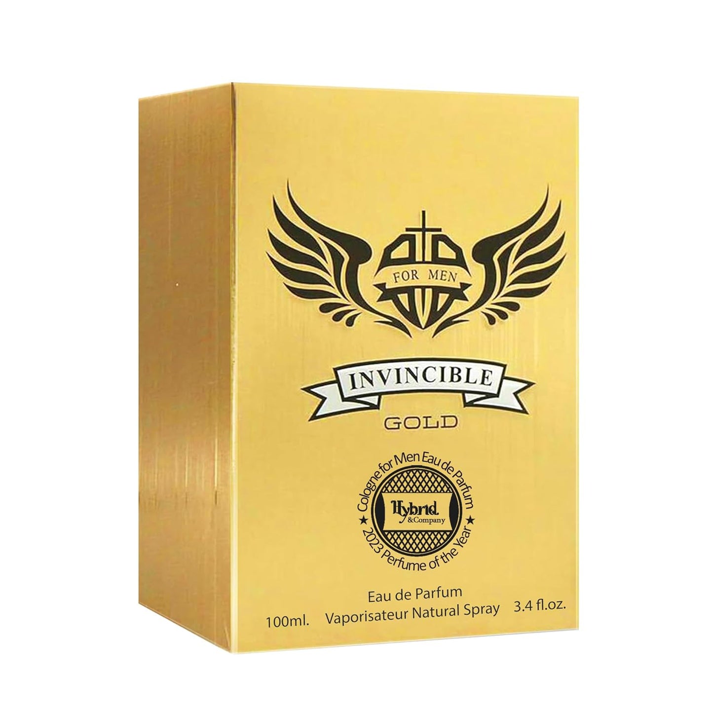 Hybrid & Company Invincible Gold For Men Pour Homme Eau De Toilette Natural Spray 3.4FL.OZ