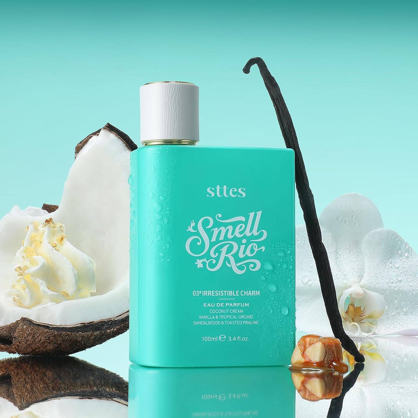 Sttes Perfume 03# (Original 309) Perfume for Women โ Long-Lasting Hair Coconut, Vanilla & Toasted Praline Notes โ Sweet Scentual Fragrance Eau de Parfum 100ml (3.4 fl oz) โ Irresistible Charm