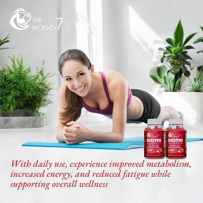 Biotin Gummy Bears Hair Growth Products Biotin 10000mcg | Biotin Gummies Hair Skin and Nails Vitamins Sugar Free Non GMO Gluten Free 60 Gummies 30 Day Supply - 2 Pack