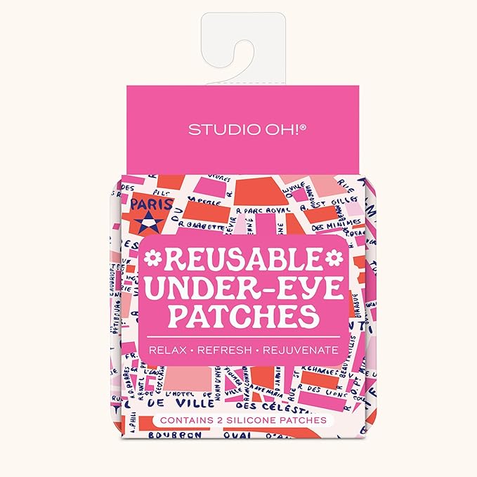 Studio Oh! Reusable Under-Eye Patches, Puffy Eyes Treatment and Under Eye Masks Skincare, 100% Silicone Eye Patches, Pairs with Favorite Serums or Creams, Rues de Paris