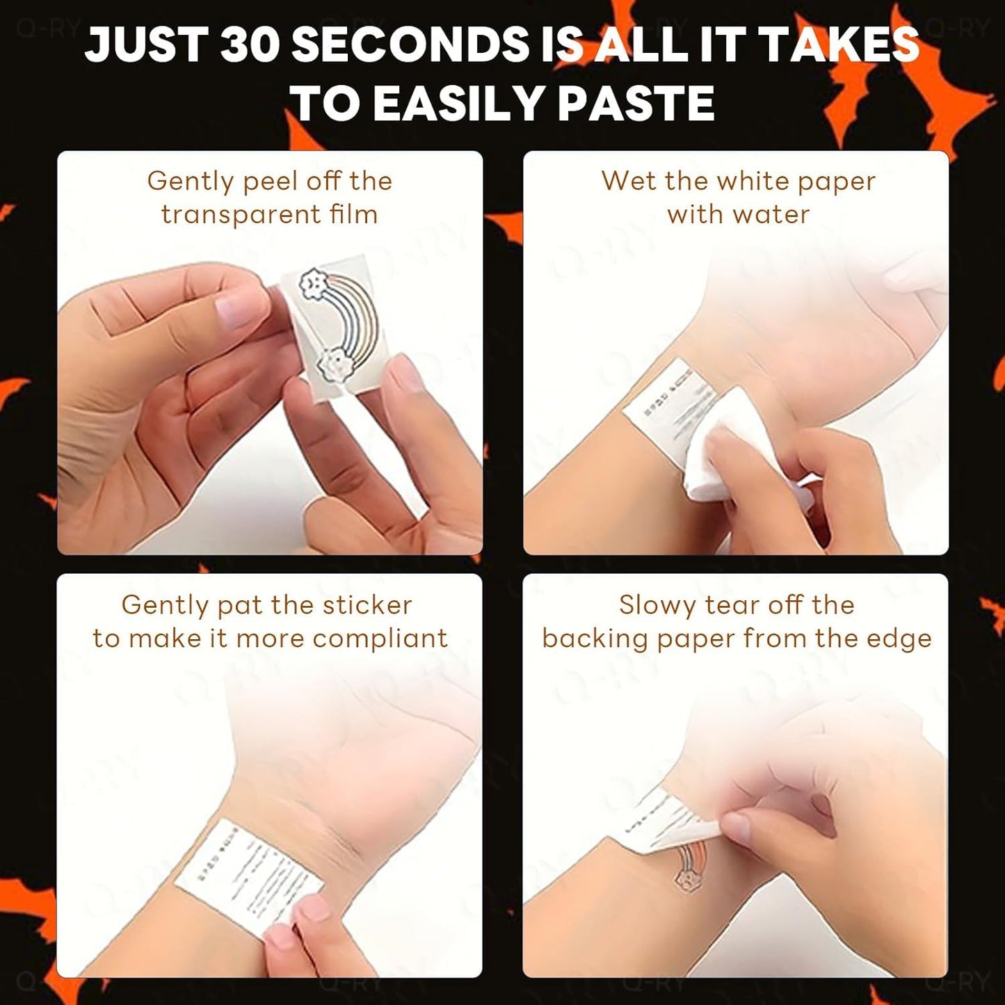 Halloween Freckle Face Tattoo, Temporary Tattoos,Temporary Makeup Stickers,Cut Bat Face Tattoos for Women, Halloween, Costume Parties, Freckles Tattoo Art 8Pcs