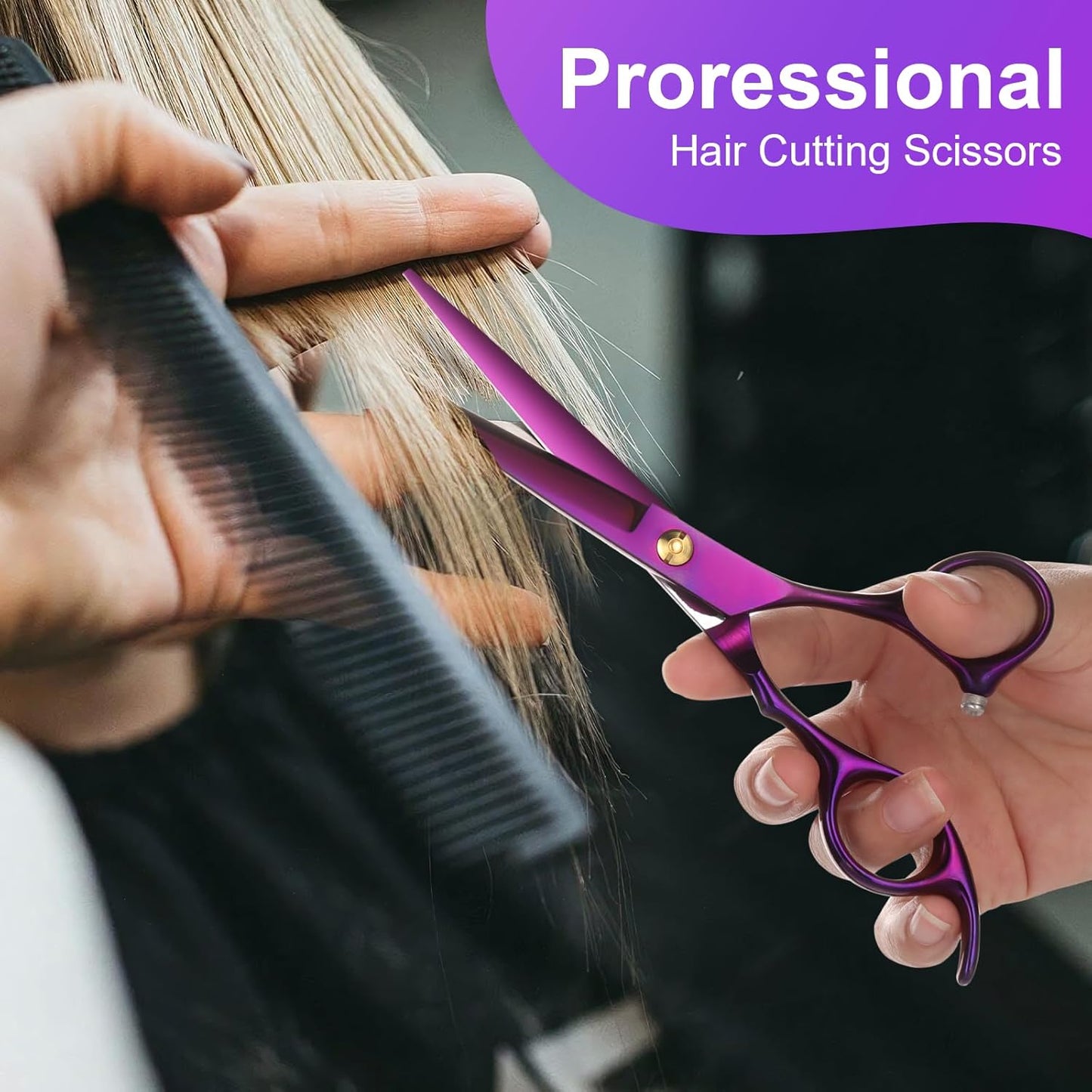 Hair Cutting Scissors Kit, Professional Barber Shears Set with Hair Scissors Thinning Shears, Tijeras para Cortar Cabello Haircutting Sheers Hair Cut Blending Salon Scissor for Men Women Pet