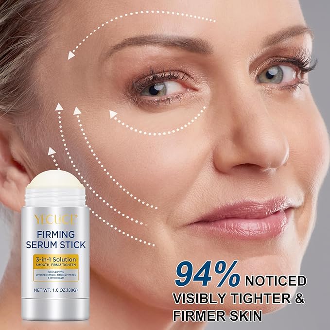 Retinol Face Stick, Advanced Retinol Firming Serum Stick, 3-in-1 Smooth, Day & Night Lifting & Firming Face, Neck & Jawline, Reduces Wrinkles, Nourishing Anti Aging Repair Cream for All Skin Types