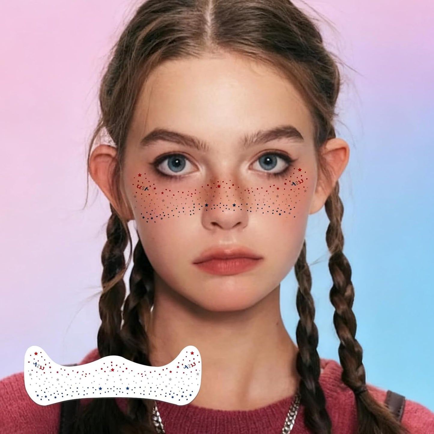 Temporary Tattoos Adult: Glitter Freckles & Star Face | Body Glitters with Face Glitter for Women Girls - Country Concerts Festival Rave Accessories (star)